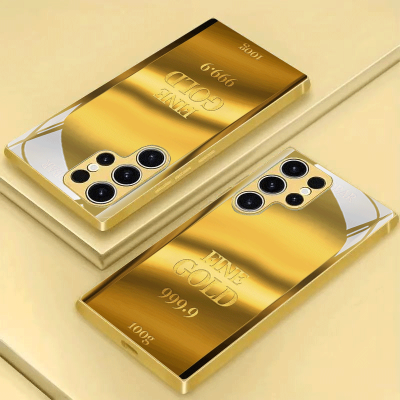 Phone Cases Aesthetic - Novelty Gold‑Bullion‑Bar Luxury Aesthetic Phone Case