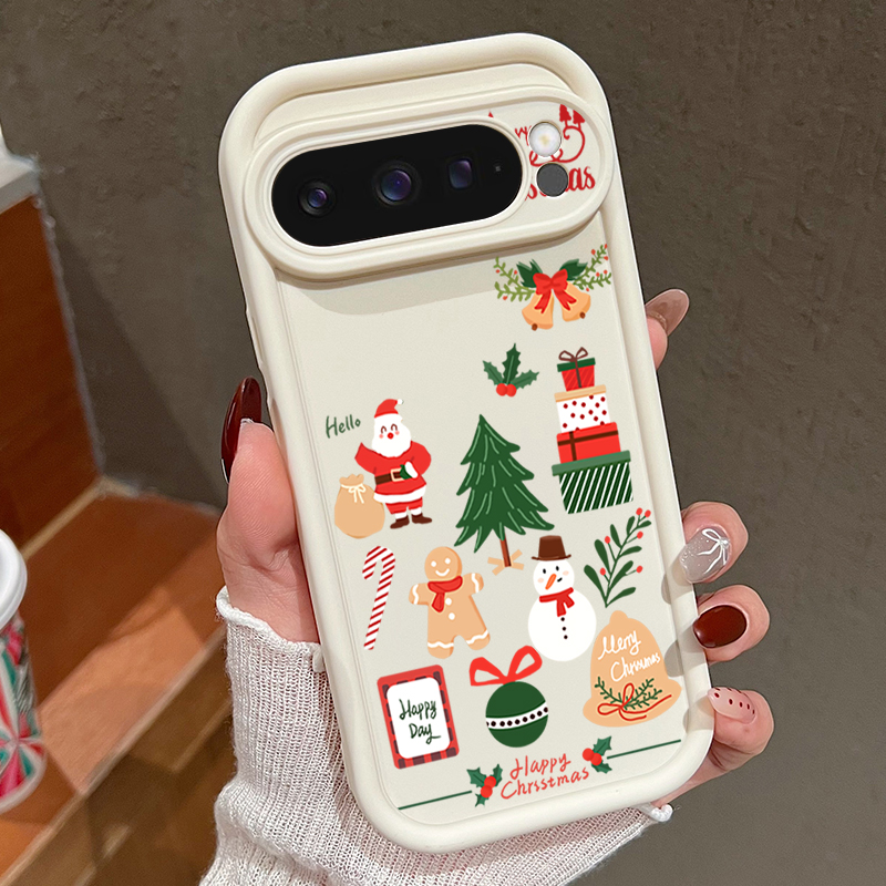 Phone Cases Google Pixel 9 - Happy Christmas Pattern Soft TPU Phone