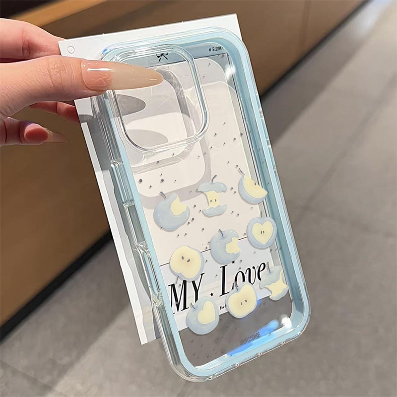 Cute Blue apple 2in1 Clear Pho - Phone Cases Blue ulasan dan harga