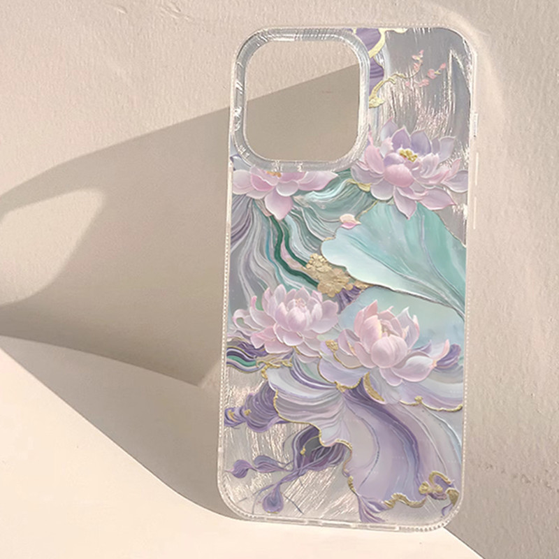 Dreamy Purple Lotus Print Aest - Phone Cases Aesthetic ulasan dan harga