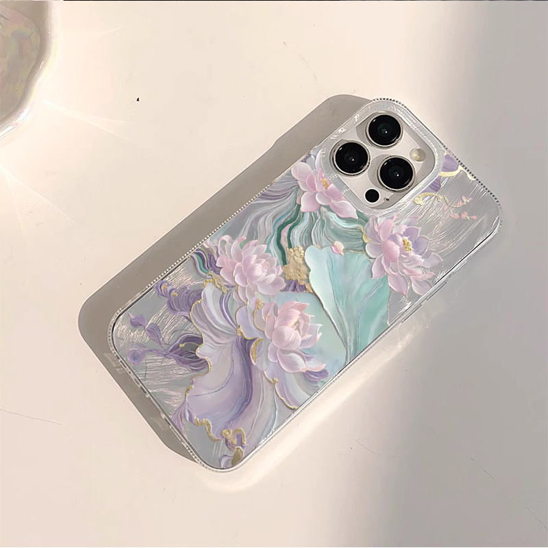 Dreamy Purple Lotus Print Aest - Phone Cases Aesthetic ulasan dan harga