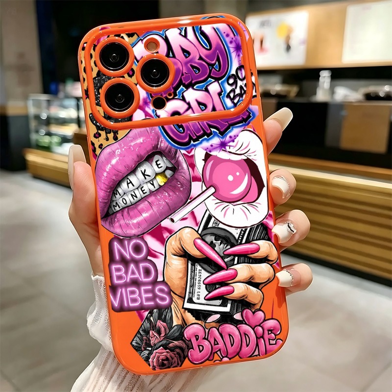Hip Hop Pink Lips Baby Girl Gr - Phone Cases Durable ulasan dan harga