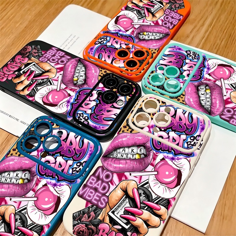 Hip Hop Pink Lips Baby Girl Gr - Phone Cases Durable ulasan dan harga