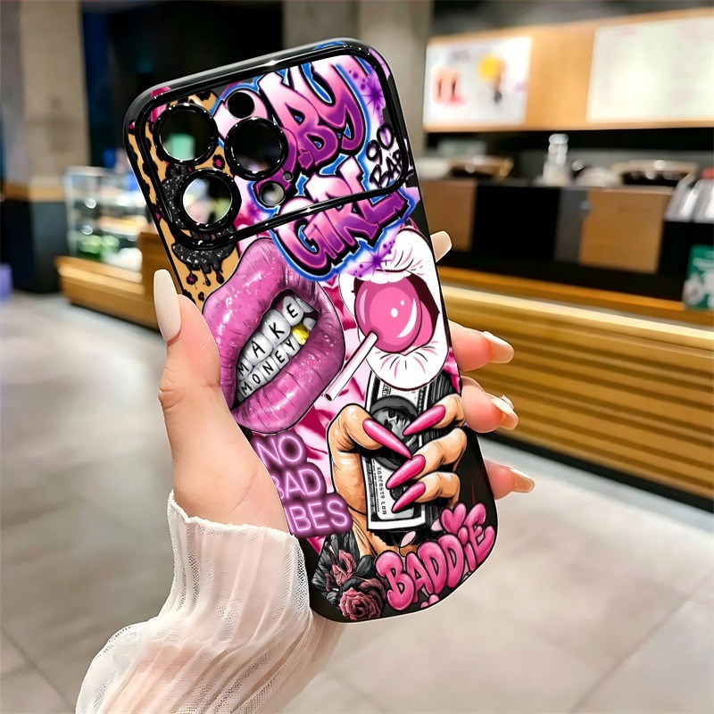 Hip Hop Pink Lips Baby Girl Gr - Phone Cases Durable ulasan dan harga