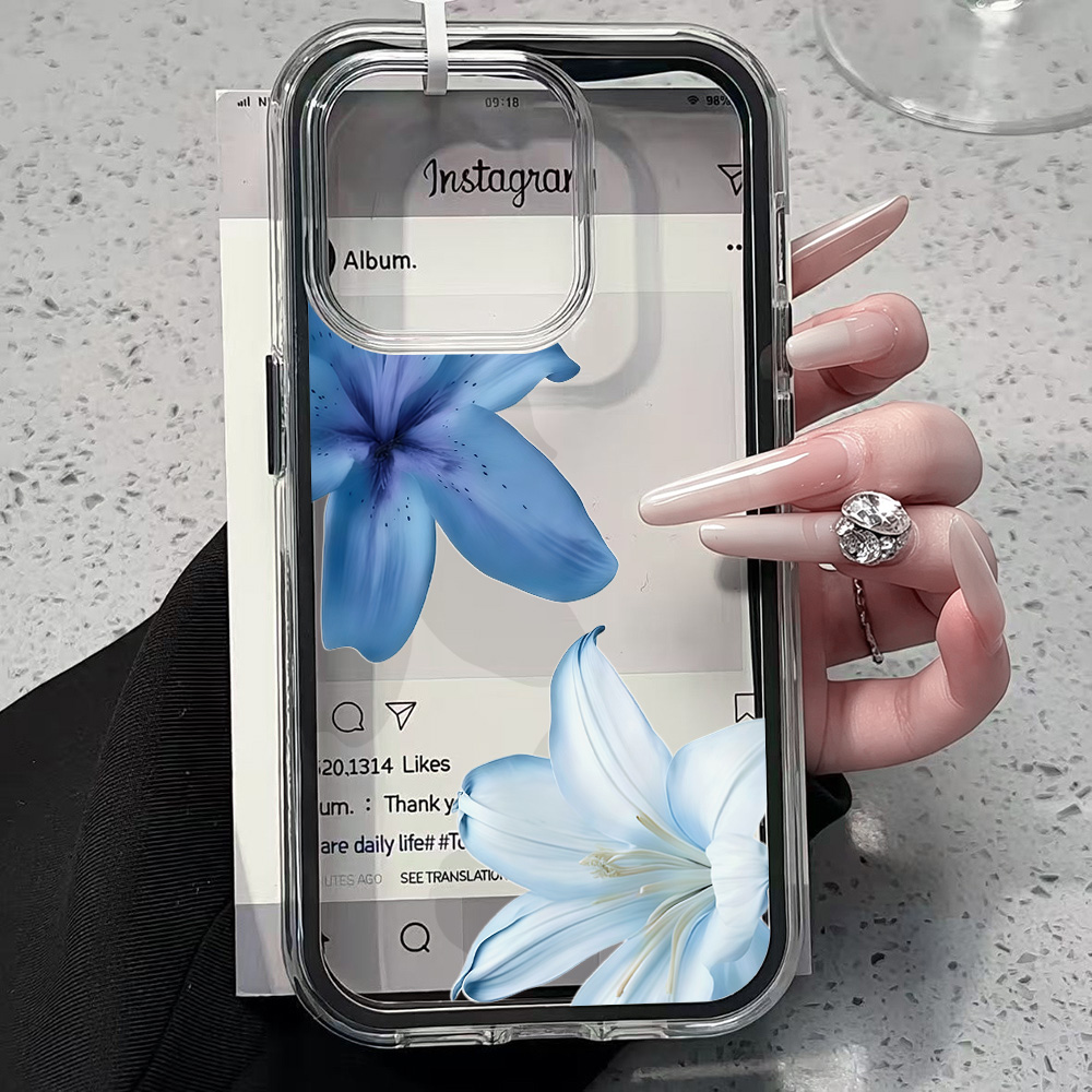 Blue Lily Flower Clear Phone C - Phone Cases Blue ulasan dan harga