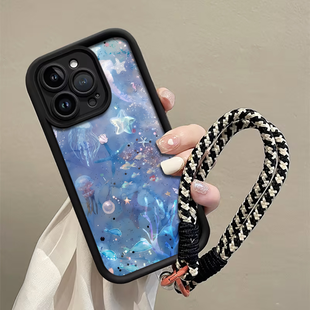 Blue Purple Jellyfish Strap Ro - Phone Cases Blue ulasan dan harga