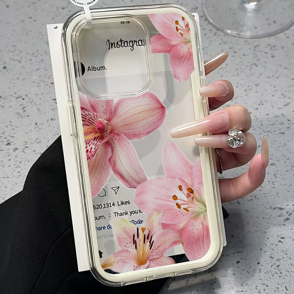 Pink Lily Flower Clear Phone C - Phone Cases Xr ulasan dan harga