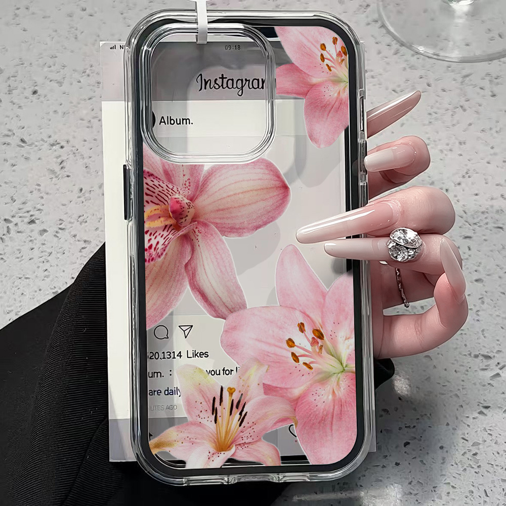 Pink Lily Flower Clear Phone C - Phone Cases Xr ulasan dan harga