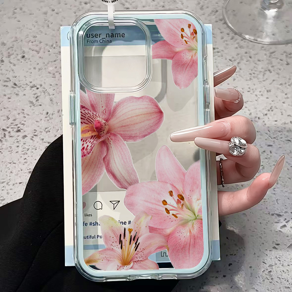 Pink Lily Flower Clear Phone C - Phone Cases Xr ulasan dan harga