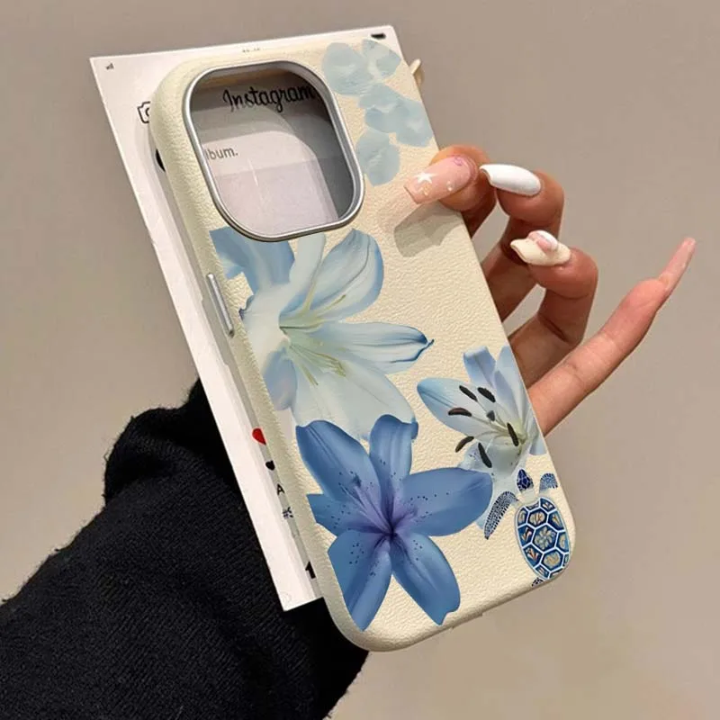 Elegant Blue Lily Fashion Patt - Phone Cases Blue ulasan dan harga