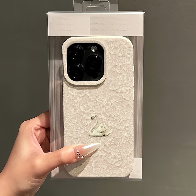 Lace Swan Pattern Lychee Textu - Phone Cases For Iphone 12 Pro Max ulasan dan harga