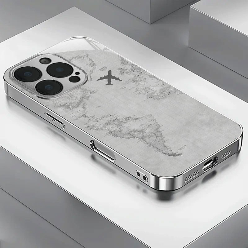 Retro World Map Airplane Trave - Phone Cases Aesthetic ulasan dan harga