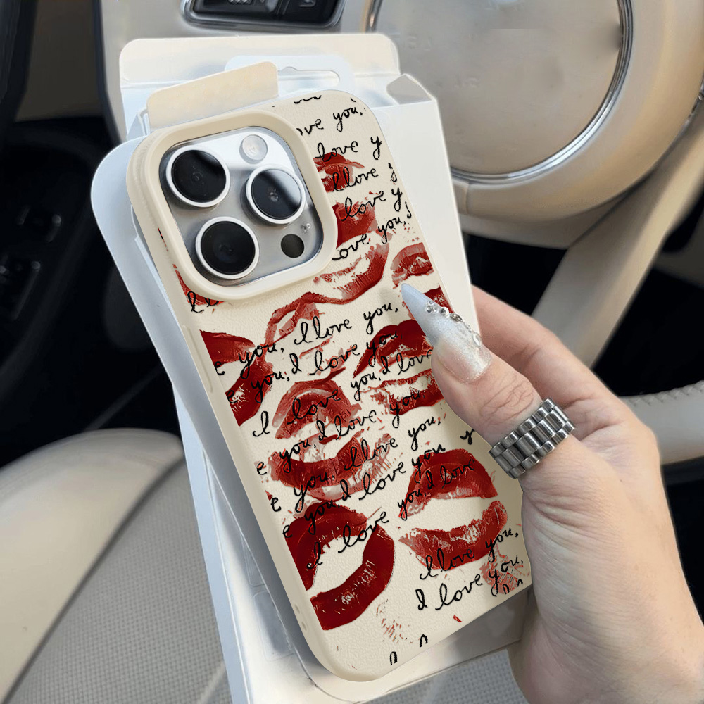 Bright Red Lips Leather Phone  - Phone Cases Durable ulasan dan harga