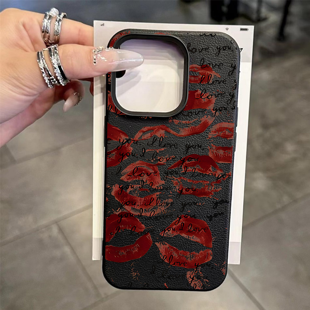 Bright Red Lips Leather Phone  - Phone Cases Durable ulasan dan harga