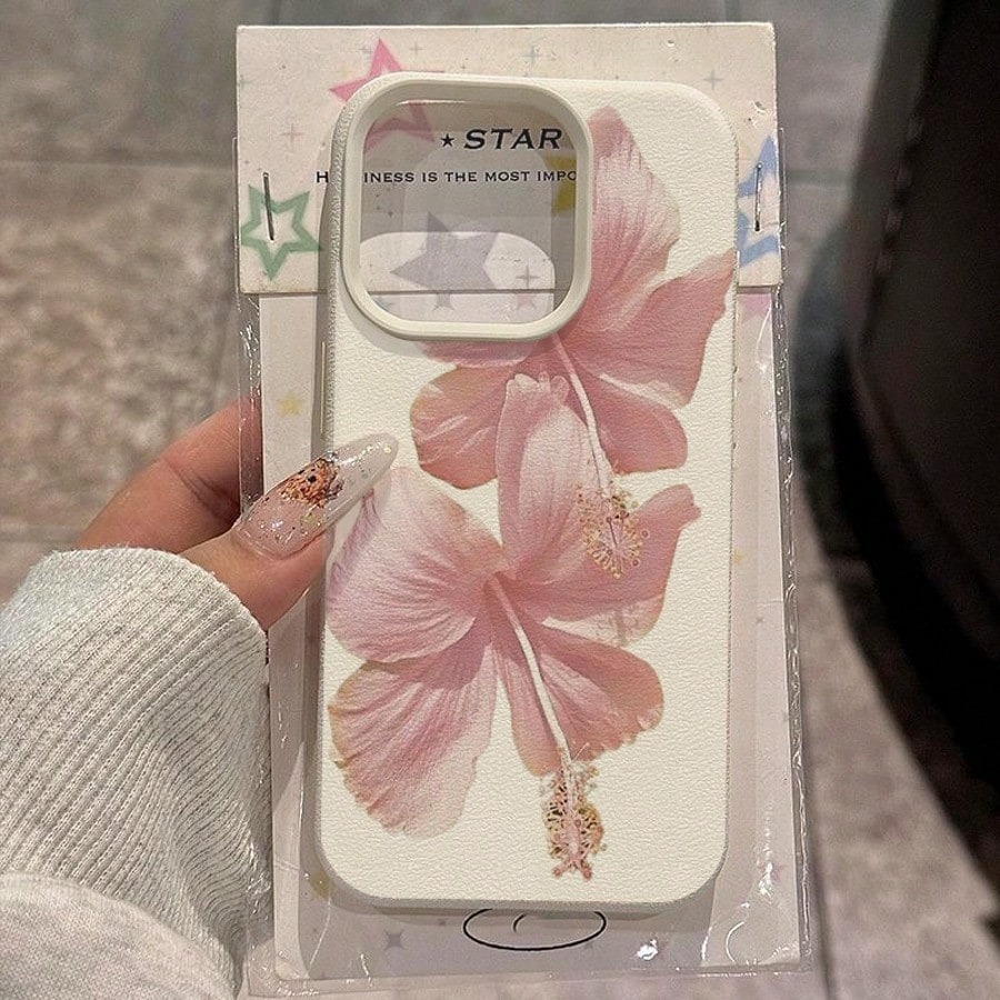 Pink Hibiscus Elegant High Aes - Phone Cases Aesthetic ulasan dan harga