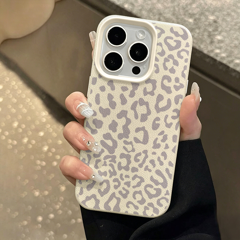 Neutral Cream Grey Leopard Aes - Phone Cases Aesthetic ulasan dan harga